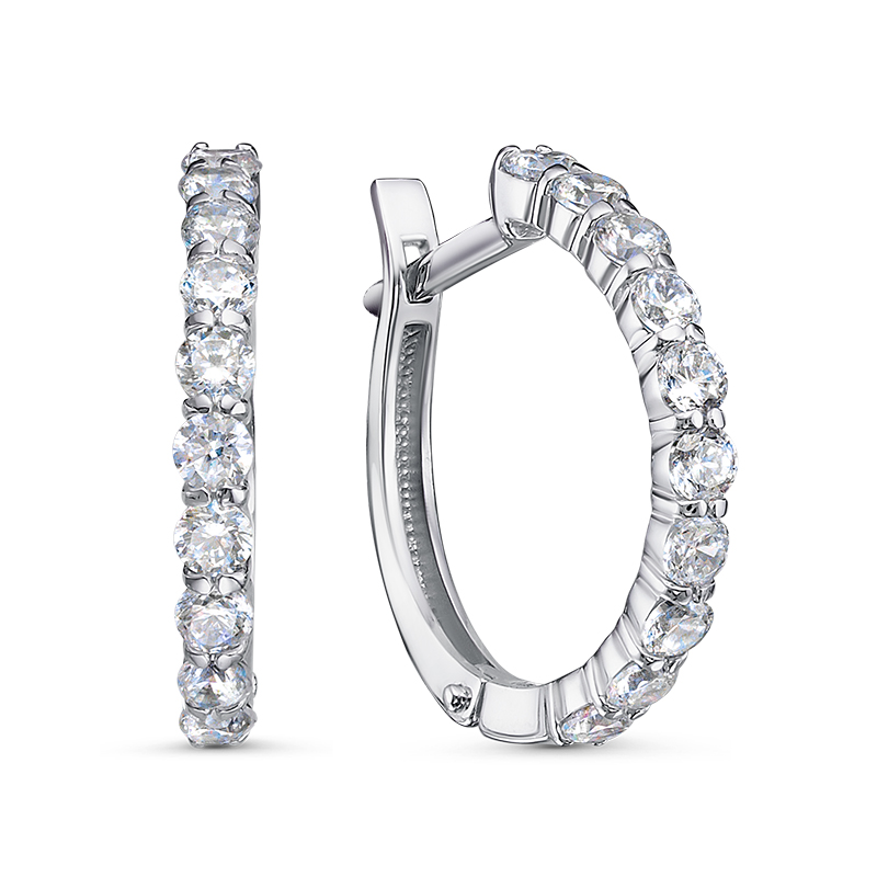 Серьги из серебра с фианитами Ювелирное изделие - Серьги из серебра с фианитами в магазине Best-Gold 146917