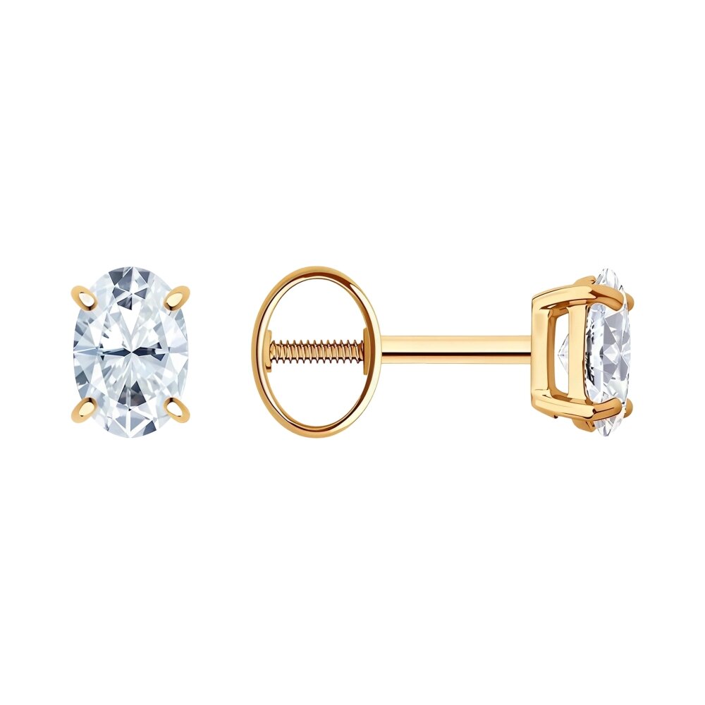 Ювелирное изделие - Серьги из красного золота с фианитами в магазине Best-Gold 155333