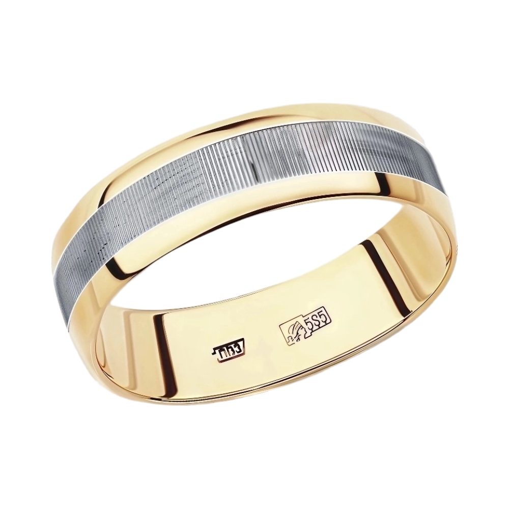 Обручальное кольцо из комбинированного золота Ювелирное изделие - Обручальное кольцо из комбинированного золота в магазине Best-Gold 023339