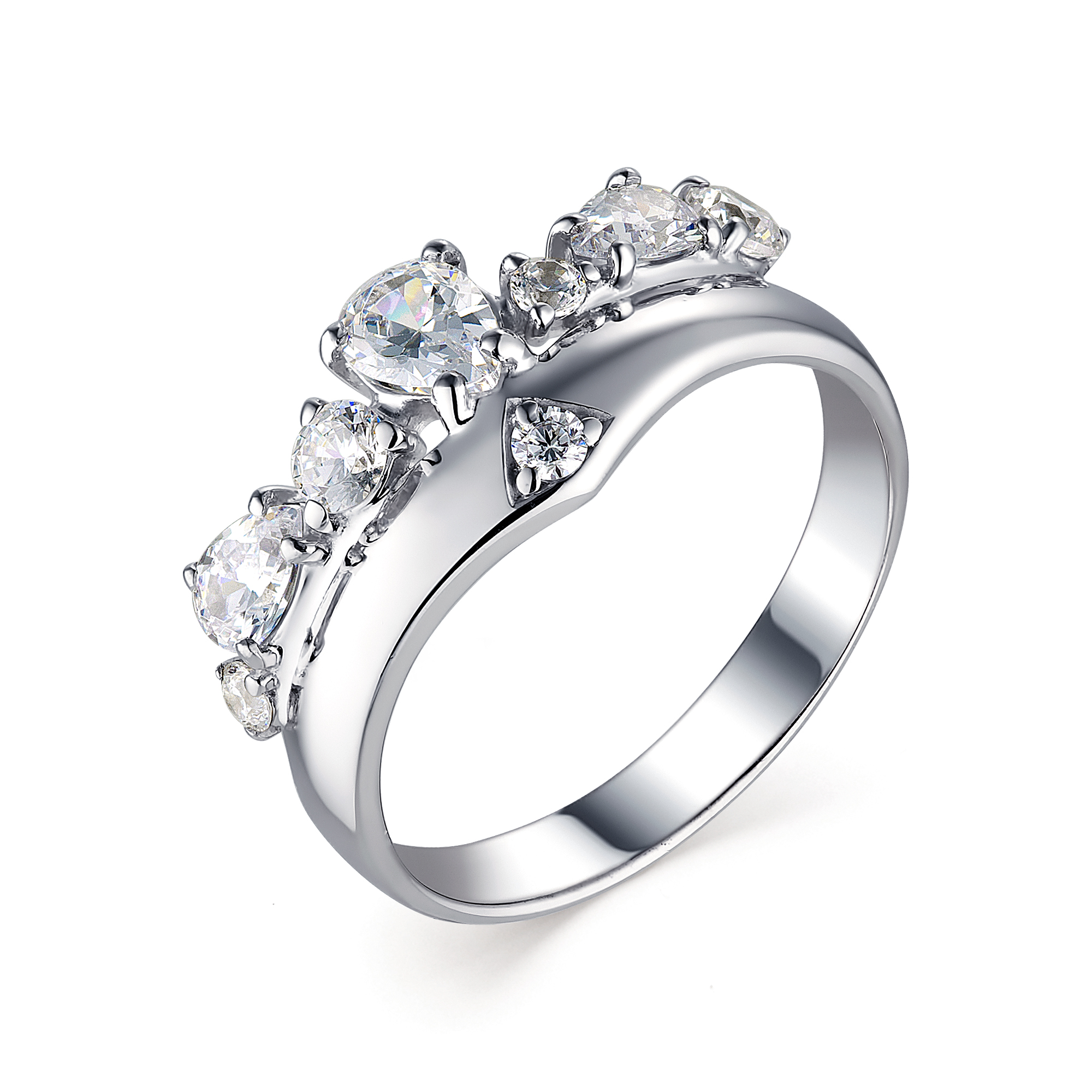 Ювелирное изделие - Кольцо из серебра с фианитами в магазине Best-Gold 010834