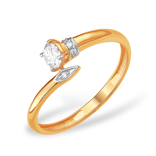 Ювелирное изделие - Кольцо из красного золота с фианитами в магазине Best-Gold 129185