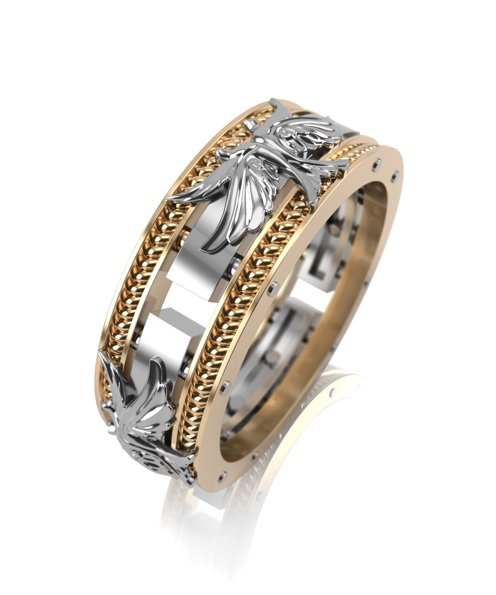 Обручальное кольцо из комбинированного золота Ювелирное изделие - Обручальное кольцо из комбинированного золота в магазине Best-Gold 124818