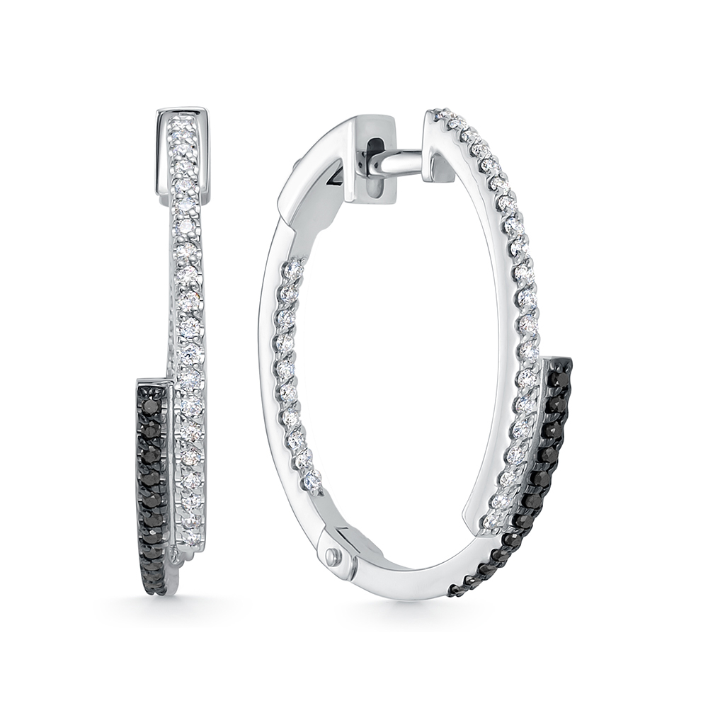 Серьги из белого золота с бриллиантами Ювелирное изделие - Серьги из белого золота с бриллиантами в магазине Best-Gold 141706