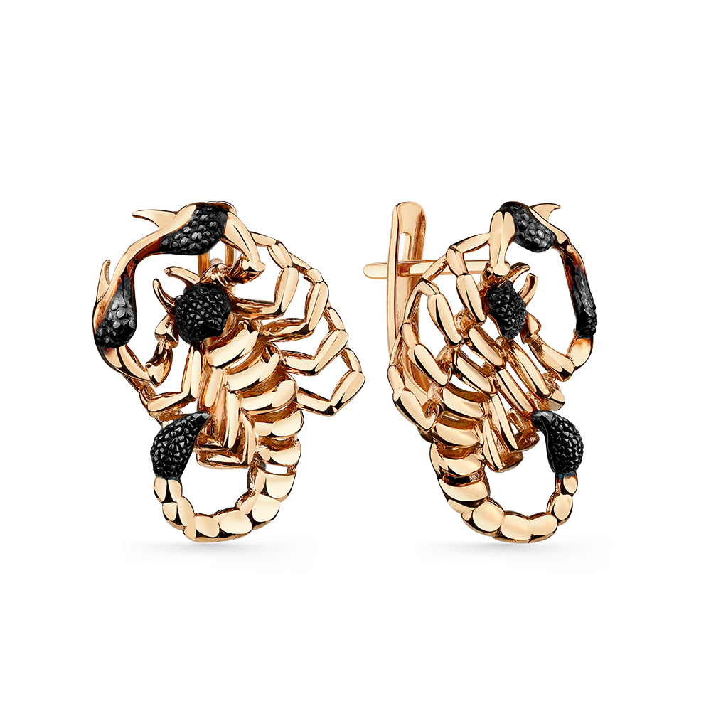 Серьги из красного золота с фианитом Ювелирное изделие - Серьги из красного золота с фианитом в магазине Best-Gold 124323