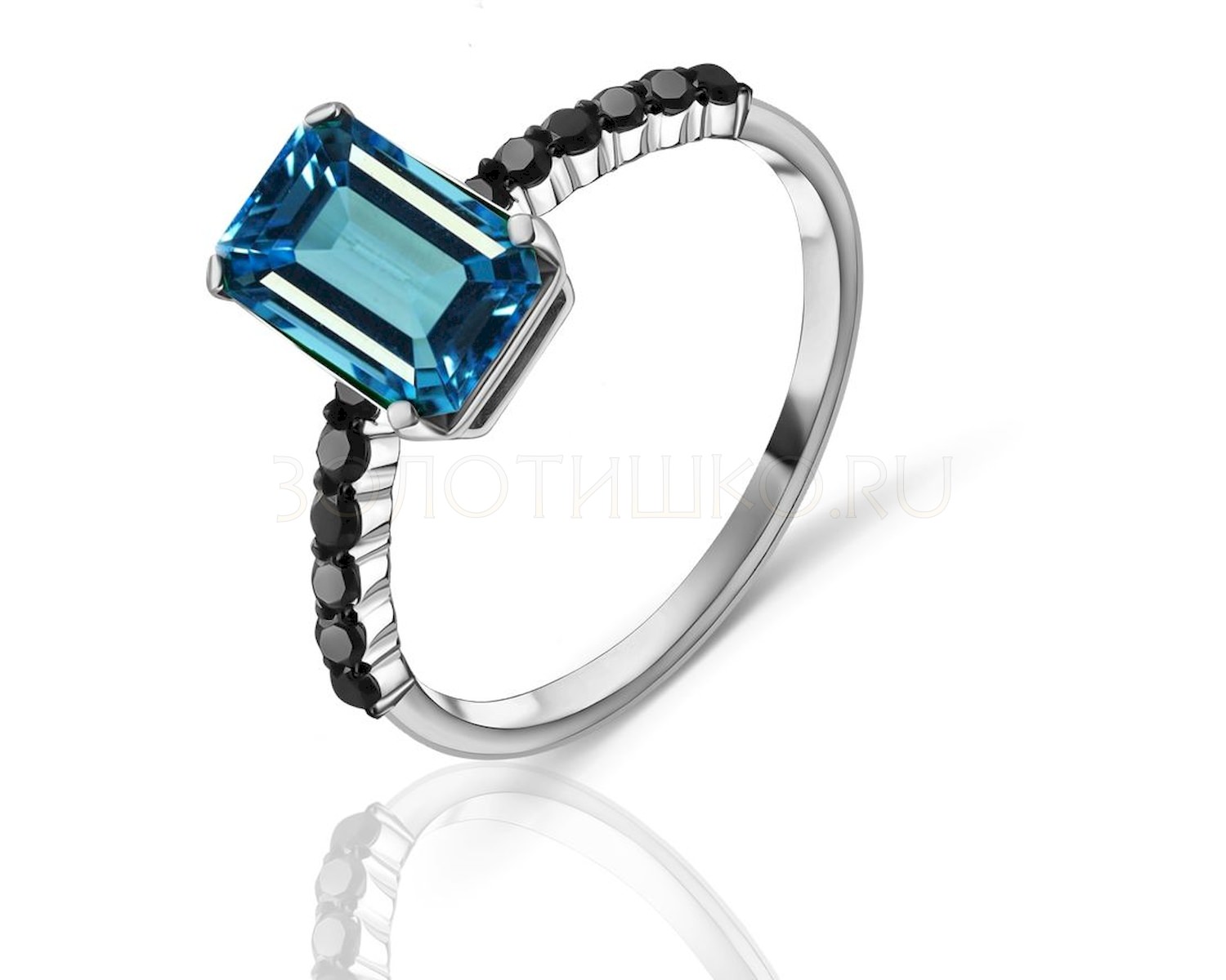 Ювелирное изделие - Кольцо в белом золоте с топазом в магазине Best-Gold 129749