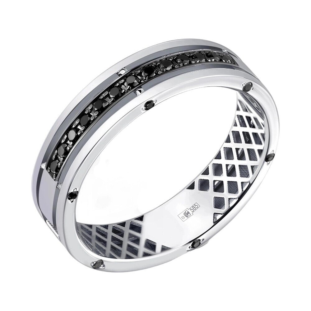 Обручальное кольцо из белого золота с бриллиантами Ювелирное изделие - Обручальное кольцо из белого золота с бриллиантами в магазине Best-Gold 140913