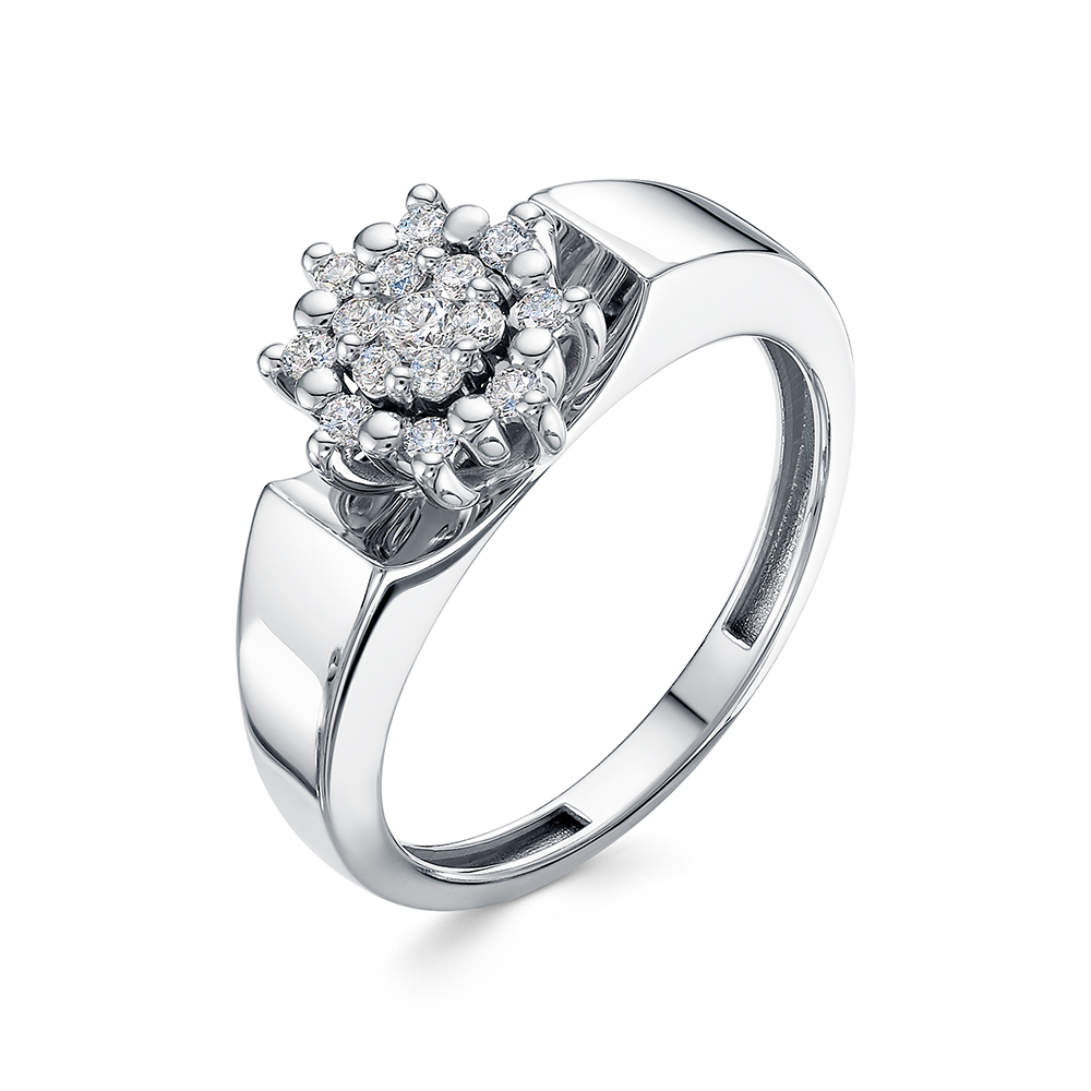 Ювелирное изделие - Кольцо из белого золота с бриллиантами в магазине Best-Gold 141607