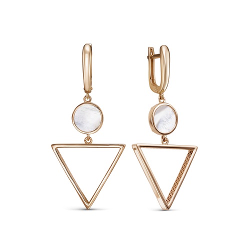 Ювелирное изделие - Серьги из красного золота с перламутром в магазине Best-Gold 029218