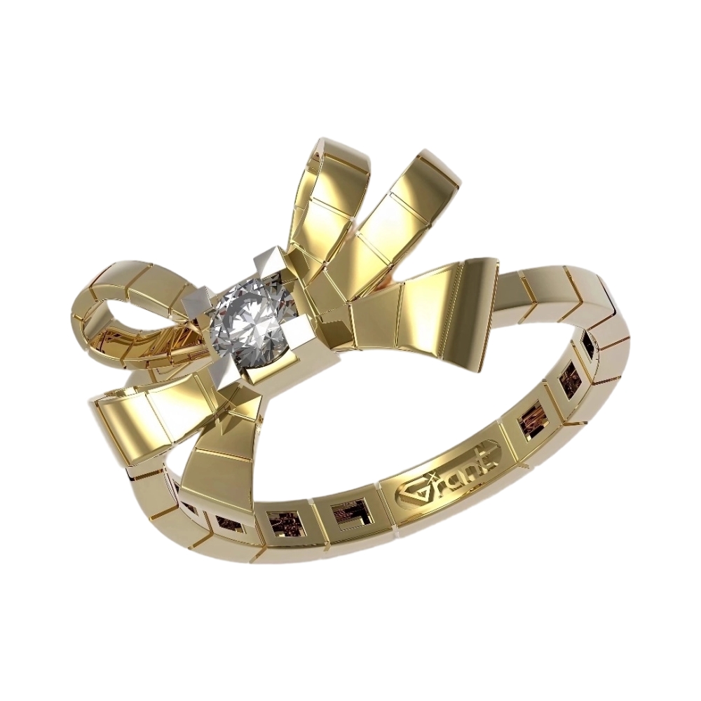 Кольцо из желтого золота с бриллиантами Ювелирное изделие - Кольцо из желтого золота с бриллиантами в магазине Best-Gold 156265