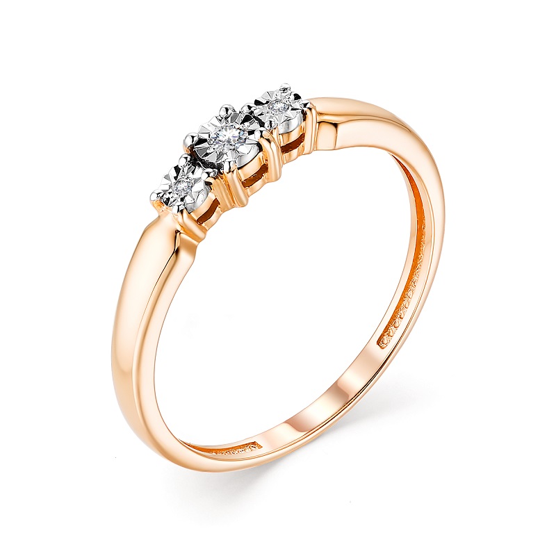 Кольцо из красного золота с брилиантами Ювелирное изделие - Кольцо из красного золота с брилиантами в магазине Best-Gold 022899