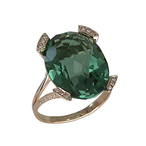 Кольцо из серебра с топазом и фианитами Ювелирное изделие - Кольцо из серебра с топазом и фианитами в магазине Best-Gold 094746