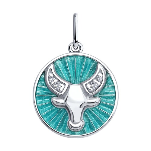 Ювелирное изделие - Подвеска из серебра с фианитами и эмалью в магазине Best-Gold 152868