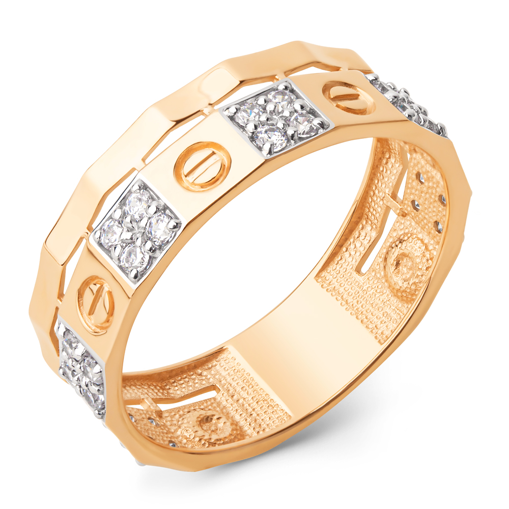 Ювелирное изделие - Кольцо из красного золота с фианитами в магазине Best-Gold 145423