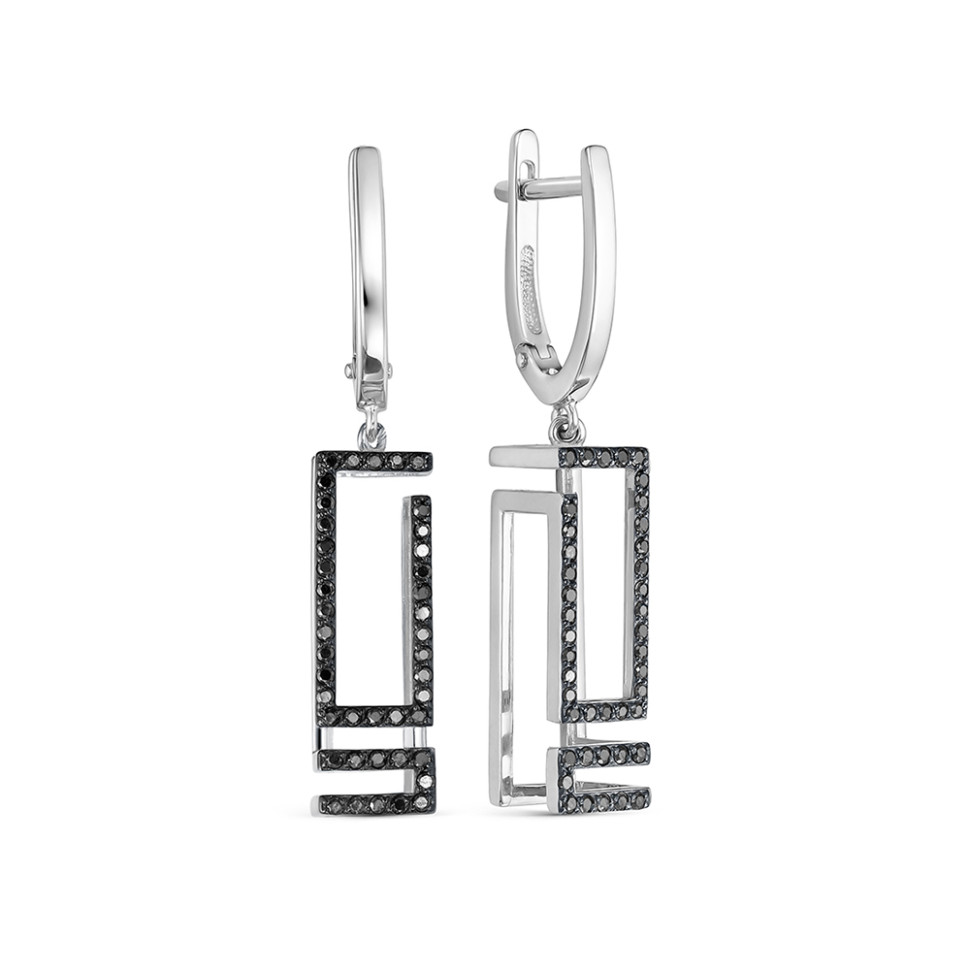 Ювелирное изделие - Серьги из белого золота с бриллиантами в магазине Best-Gold 142742