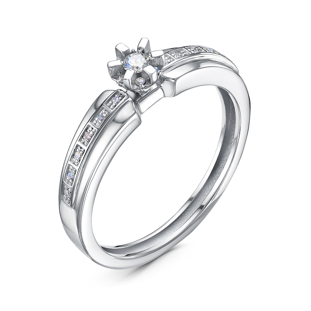 Ювелирное изделие - Кольцо из белого золота с бриллиантами в магазине Best-Gold 141049