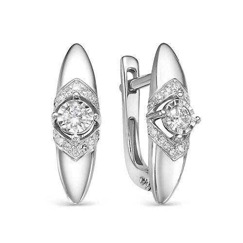 Серьги из белого золота с бриллиантами Ювелирное изделие - Серьги из белого золота с бриллиантами в магазине Best-Gold 030632