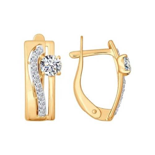 Ювелирное изделие - Серьги из красного золота с фианитами в магазине Best-Gold 031920