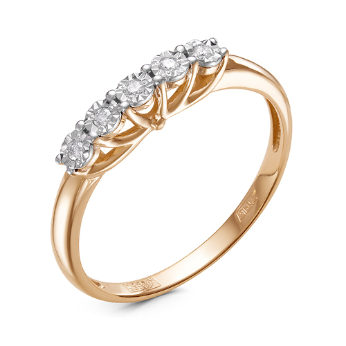 Кольцо из красного золота с бриллиантами Ювелирное изделие - Кольцо из красного золота с бриллиантами в магазине Best-Gold 014631