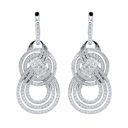 Ювелирное изделие - Серьги из серебра с фианитами в магазине Best-Gold 121214