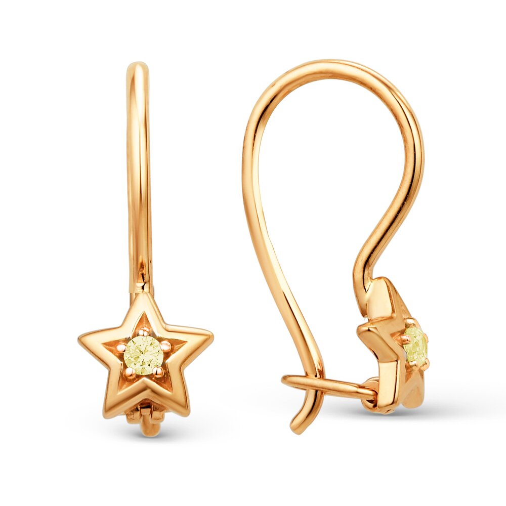 Ювелирное изделие - Серьги из красного золота с фианитами в магазине Best-Gold 041304