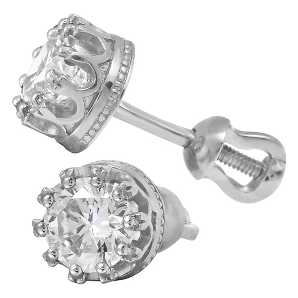 Серьги из белого золота с фианитами Ювелирное изделие - Серьги из белого золота с фианитами в магазине Best-Gold 146397