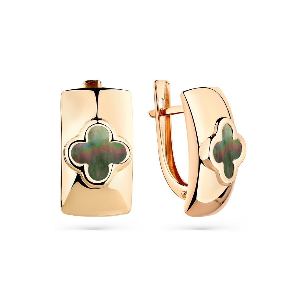 Серьги из красного золота с перламутром Ювелирное изделие - Серьги из красного золота с перламутром в магазине Best-Gold 125680