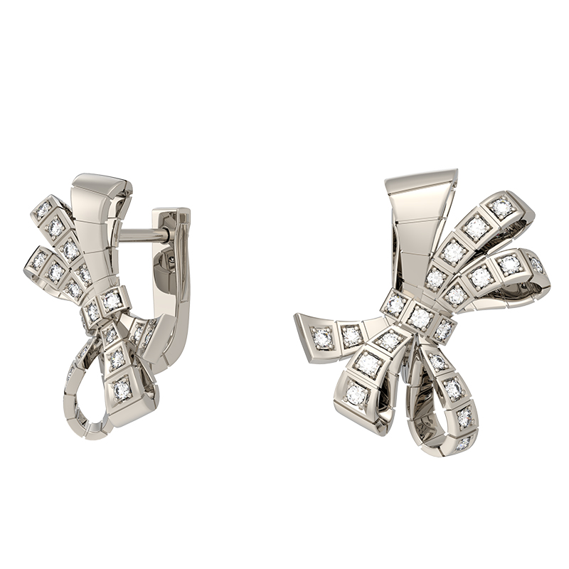 Ювелирное изделие - Серьги из белого золота с бриллиантами в магазине Best-Gold 156263