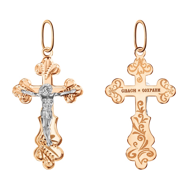 Ювелирное изделие - Крест из красного золота в магазине Best-Gold 104343