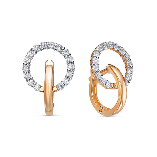 Серьги из красного золота с фианитами Ювелирное изделие - Серьги из красного золота с фианитами в магазине Best-Gold 028604