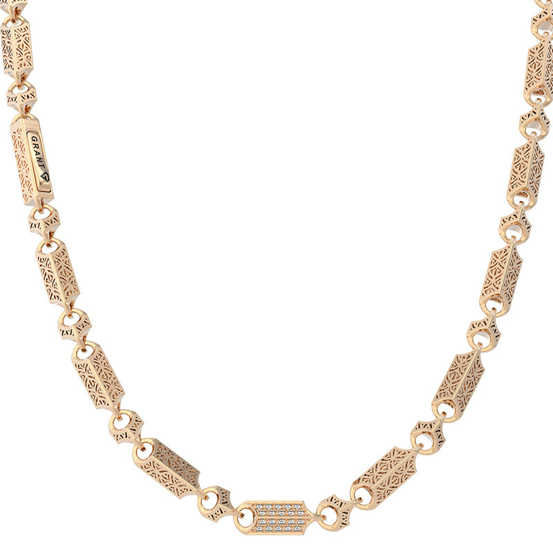 Цепь из красного золота с бриллиантами Ювелирное изделие - Цепь из красного золота с бриллиантами в магазине Best-Gold 103346