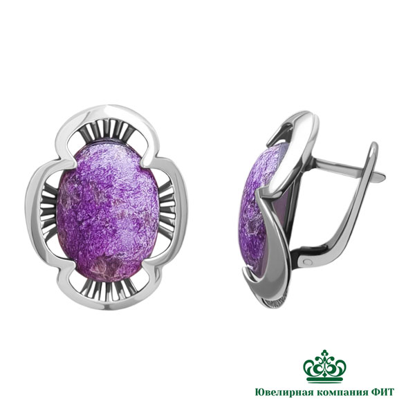 Ювелирное изделие - Серьги из серебра с аметистом в магазине Best-Gold 153274