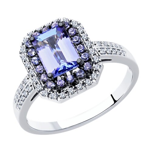 Кольцо из белого золота с танзанитом и бриллиантами Ювелирное изделие - Кольцо из белого золота с танзанитом и бриллиантами в магазине Best-Gold 144655