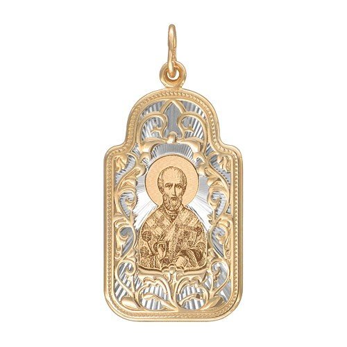 Иконка из красного золота с алмазной гранью и лазерной обработкой Ювелирное изделие - Иконка из красного золота с алмазной гранью и лазерной обработкой в магазине Best-Gold 085935