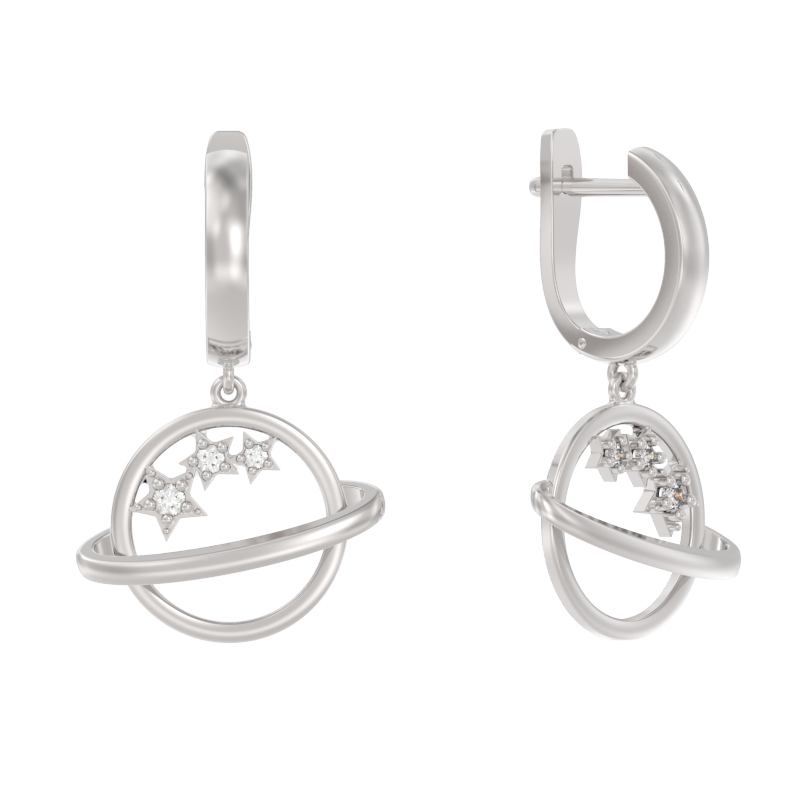 Серьги из серебра с фианитами Ювелирное изделие - Серьги из серебра с фианитами в магазине Best-Gold 121004