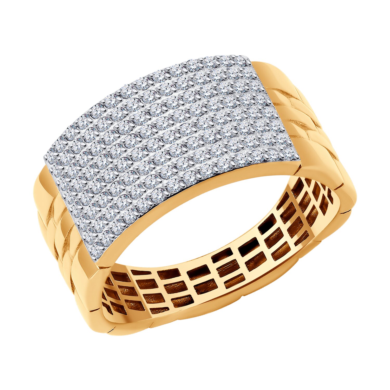 Кольцо из красного золота с фианитами Ювелирное изделие - Кольцо из красного золота с фианитами в магазине Best-Gold 134662