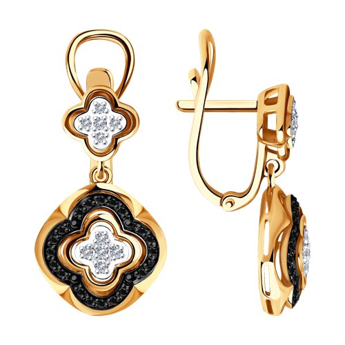 Серьги из красного золота с бриллиантами Ювелирное изделие - Серьги из красного золота с бриллиантами в магазине Best-Gold 144669