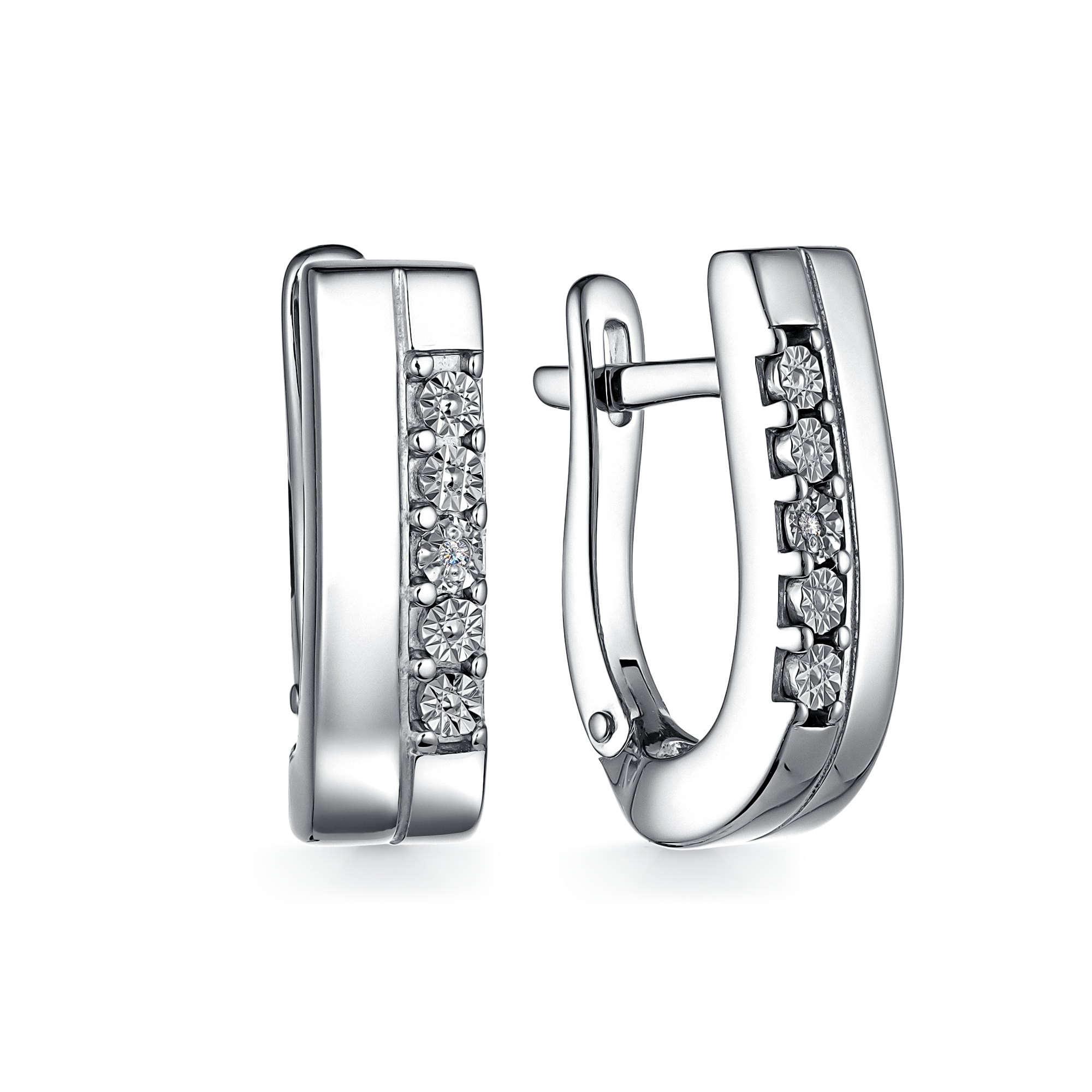 Серьги из серебра с бриллиантами Ювелирное изделие - Серьги из серебра с бриллиантами в магазине Best-Gold 126922