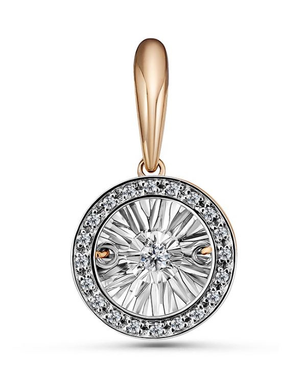 Подвеска из красного золота с бриллиантами Ювелирное изделие - Подвеска из красного золота с бриллиантами в магазине Best-Gold 123654