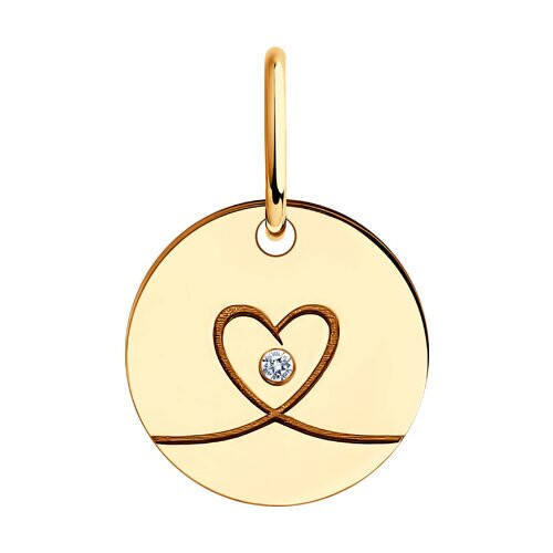 Подвеска из красного золота с фианитами Ювелирное изделие - Подвеска из красного золота с фианитами в магазине Best-Gold 063319