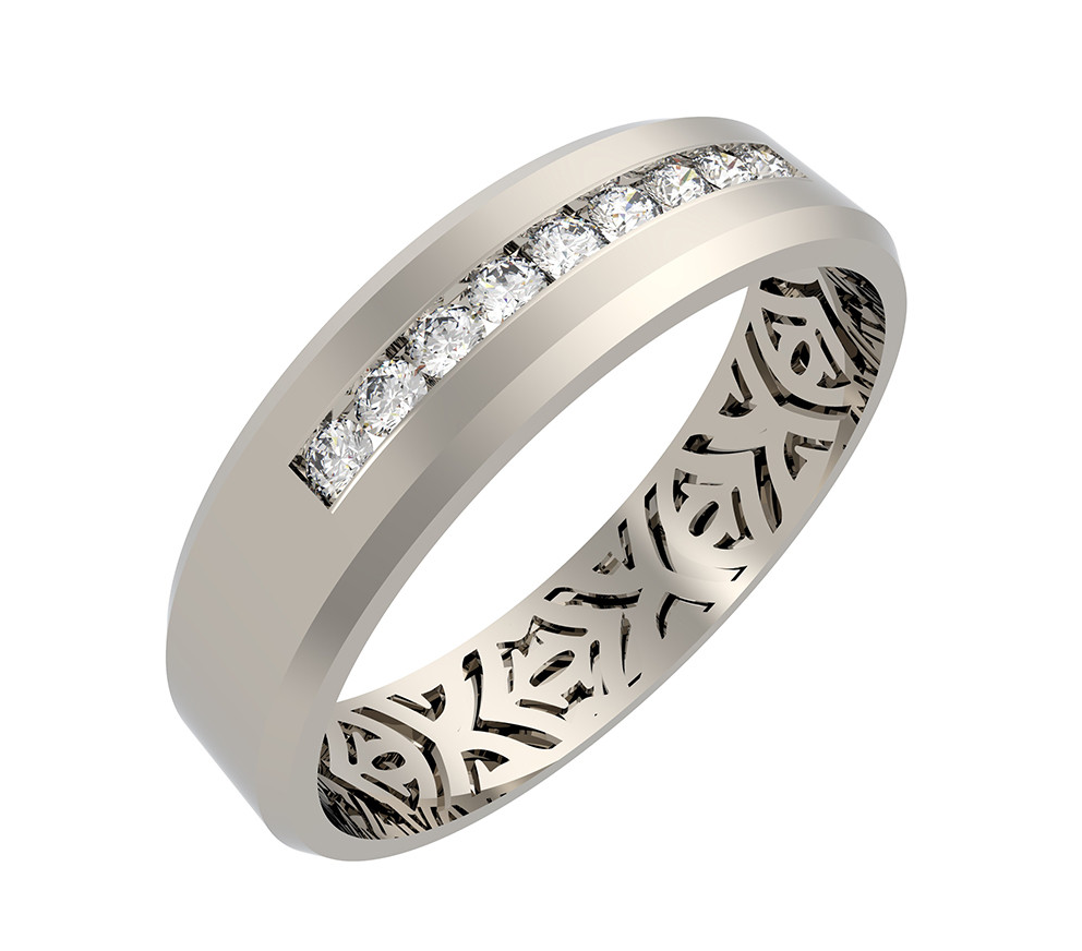 Обручальное кольцо из белого золота с бриллиантами Ювелирное изделие - Обручальное кольцо из белого золота с бриллиантами в магазине Best-Gold 103862