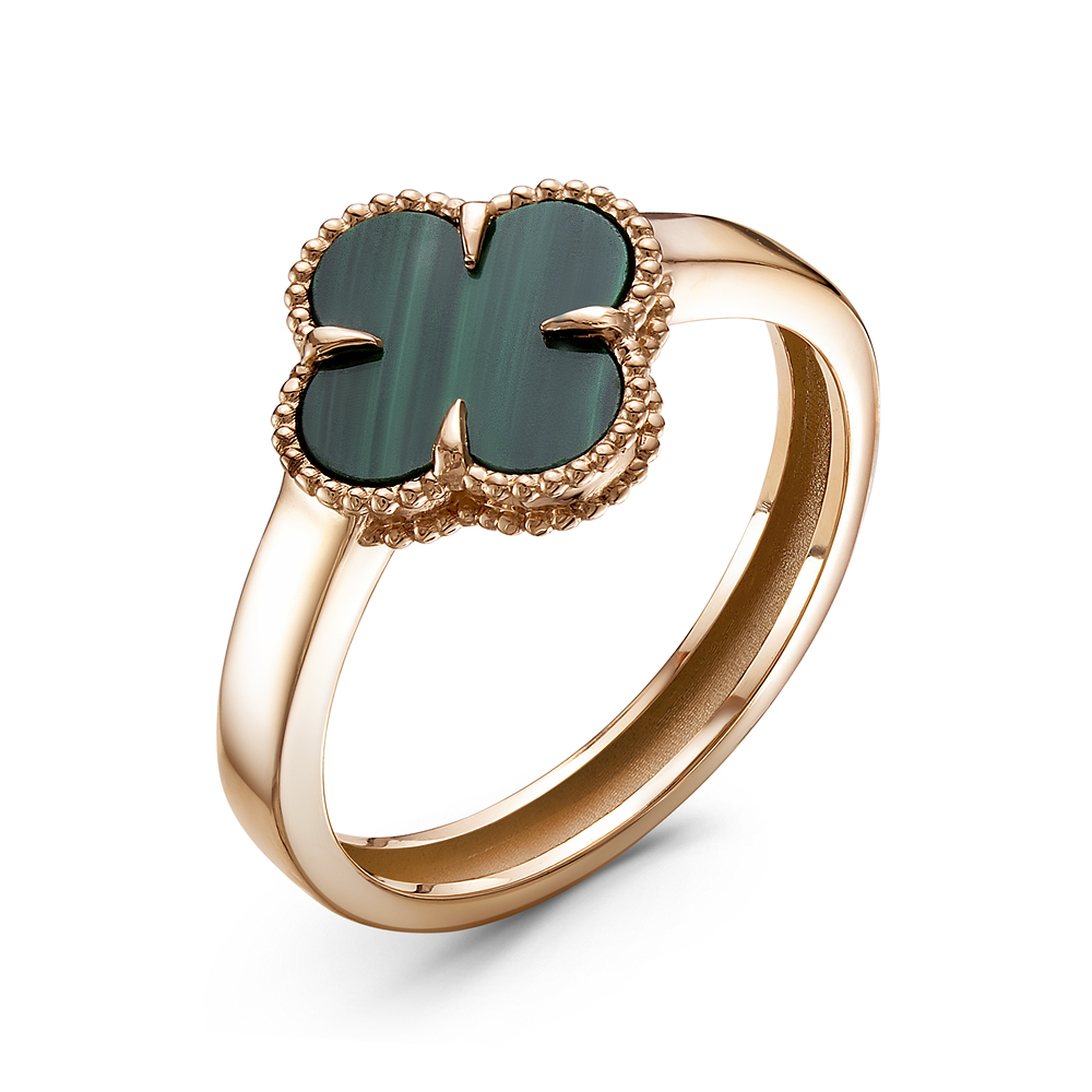 Ювелирное изделие - Кольцо из красного золота с малахитом в магазине Best-Gold 029207