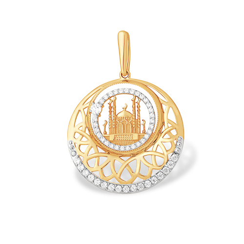 Подвеска из красного золота с фианитами Ювелирное изделие - Подвеска из красного золота с фианитами в магазине Best-Gold 140351