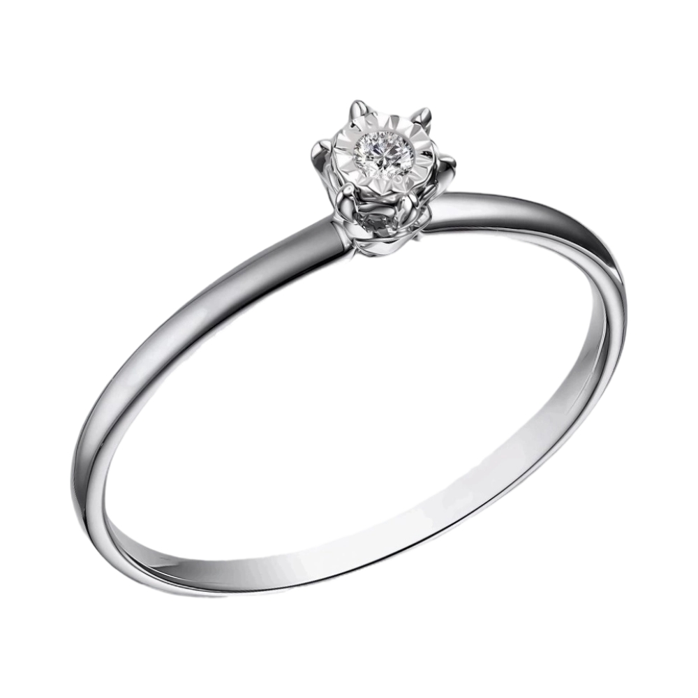 Ювелирное изделие - Кольцо помолвочное из белого золота с бриллиантом в магазине Best-Gold 095284