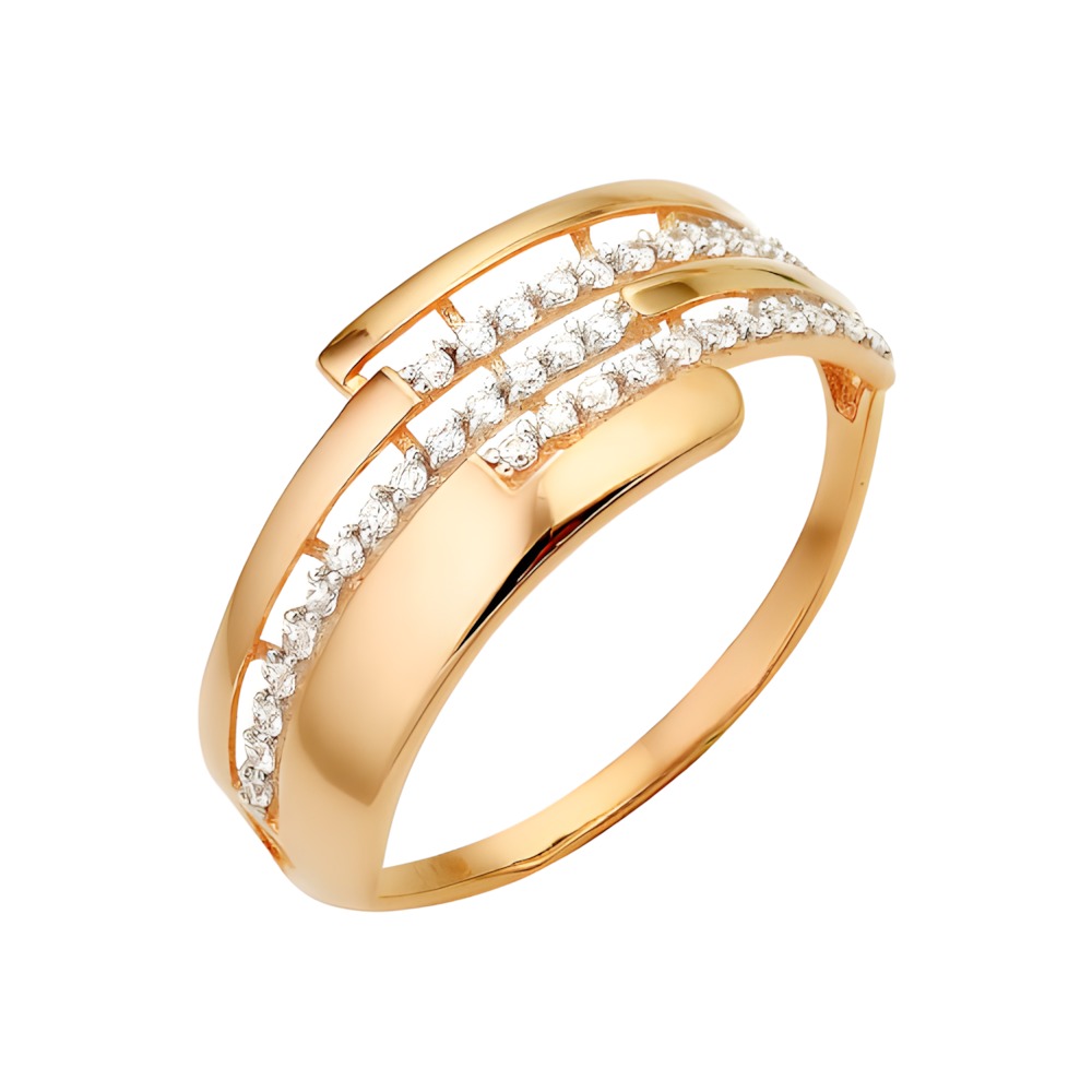 Ювелирное изделие - Кольцо из красного золота с фианитами в магазине Best-Gold 143686