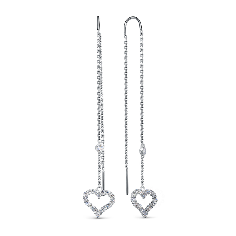 Серьги из серебра с фианитами