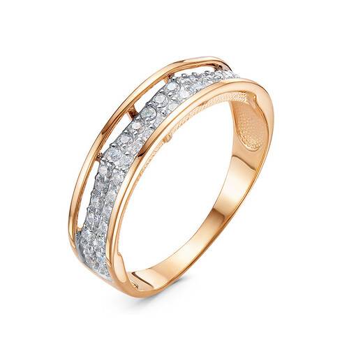 Ювелирное изделие - Кольцо из красного золота с фианитами в магазине Best-Gold 029872