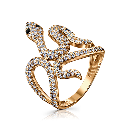 Кольцо из красного золота с фианитами Ювелирное изделие - Кольцо из красного золота с фианитами в магазине Best-Gold 134457