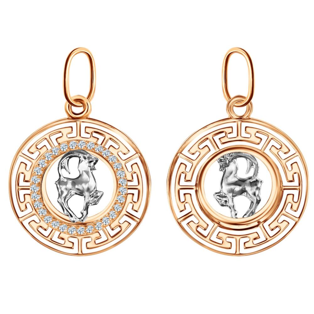 Подвеска из красного золота с фианитами Ювелирное изделие - Подвеска из красного золота с фианитами в магазине Best-Gold 123349