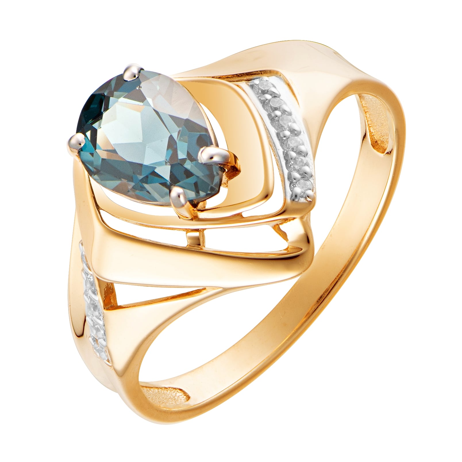 Ювелирное изделие - Кольцо из красного золота с турмалином и фианитами в магазине Best-Gold 151690