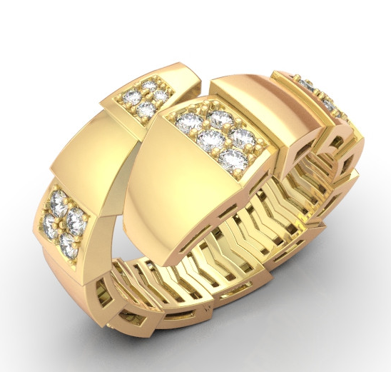 Кольцо из жёлтого золота с бриллиантами Ювелирное изделие - Кольцо из жёлтого золота с бриллиантами в магазине Best-Gold 034243